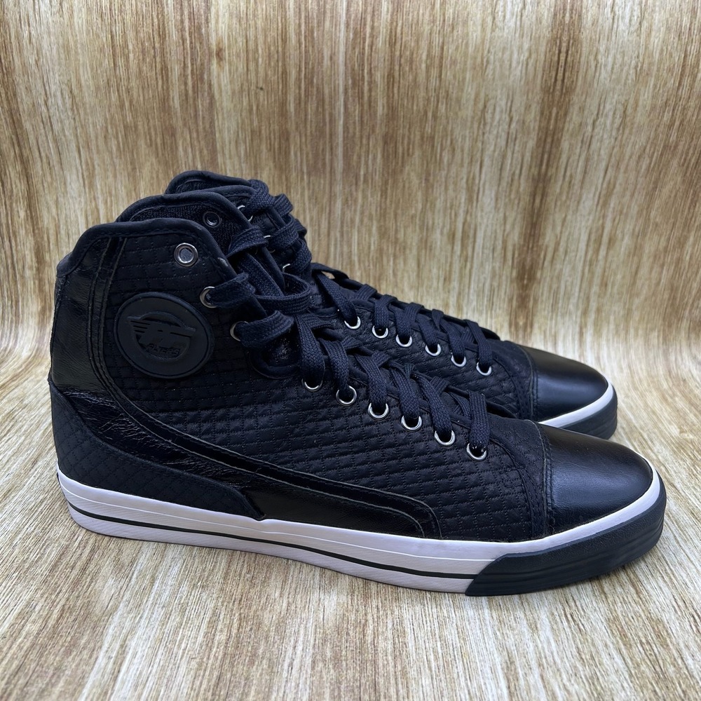 PF Flyers High Top Sneakers Men's Size 11 Black Quilted Streetwear 6060152